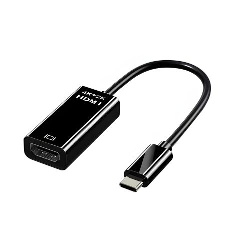 4K 60Hz (2K 120Hz) Type-C Male to HDMI Female Plastic PVC Adapter, Чорний TH001F-PPV-460KS