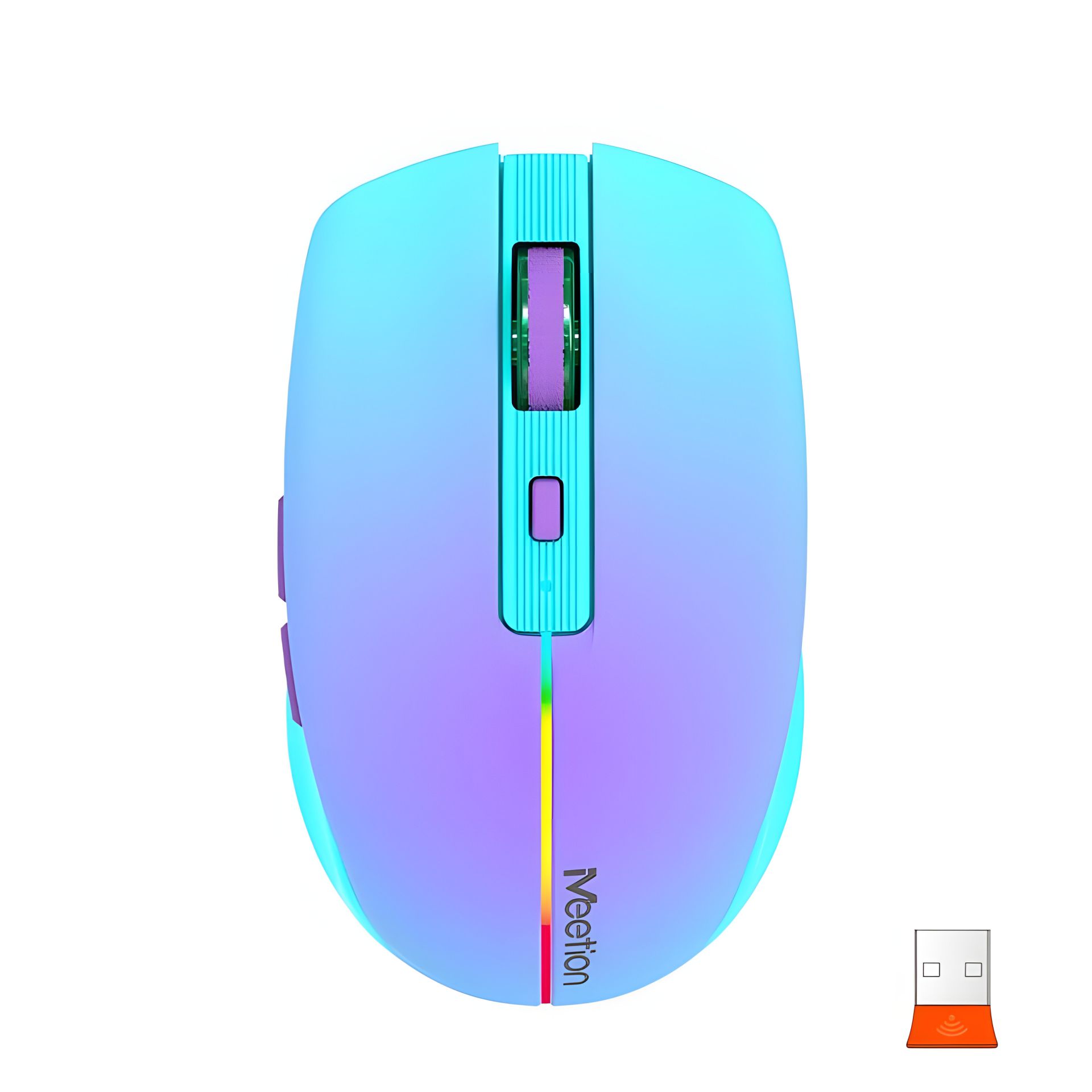 MEETION Dual Mode Gaming Mouse BTM002 |1000-1200-1600dpi, 6keys, Type-C Charging, RGB, 2.4G+Bluetooth| purple MEETION Dual Mode Gaming Mouse BTM002 |1000-1200-1600dpi, 6keys, Type-C Charging, RGB, 2.4G+Bluetooth| purple