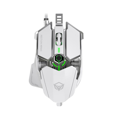 Ігрова дротова миша MEETION Backlit Gaming Mechanical Mouse RGB MT-M990S, 1200-7200DPI, USB, 1.8m, white Ігрова дротова миша MEETION Backlit Gaming Mechanical Mouse RGB MT-M990S, 1200-7200DPI, USB, 1.8m, white