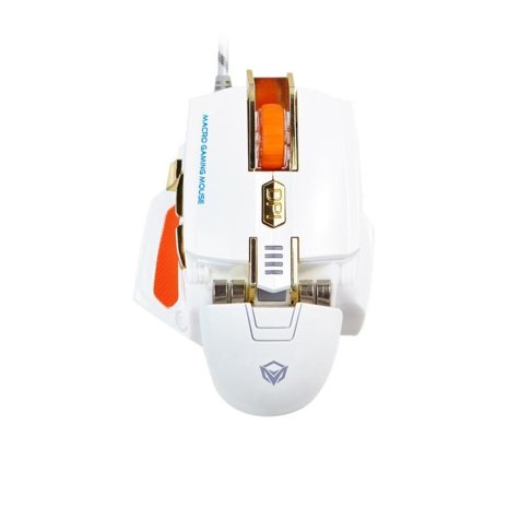 Дротова ігрова миша MEETION Backlit Gaming Mechanical Mouse RGB MT-M975, 800-2600DPI, USB, 1.8m, white