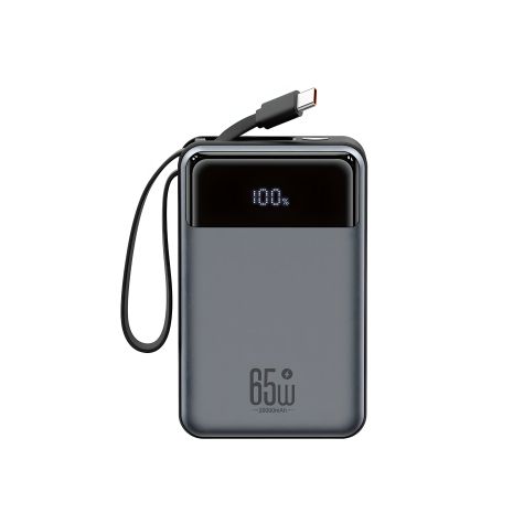XO PR267 65W Power Bank with Type-C Two-Way Charging Cable 20000 mAh Серый