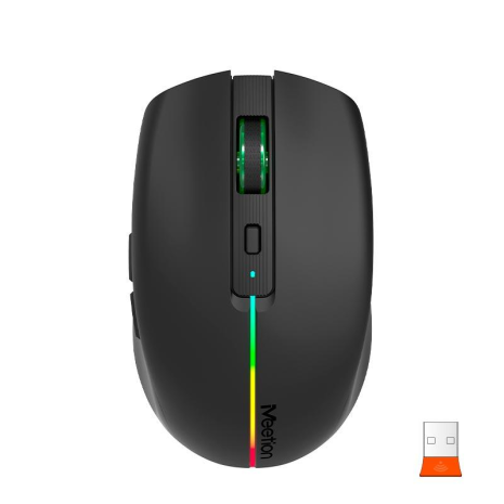 Бездротова миша MEETION 2.4G+Bluetooth Dual Mode gaming mouse BTM002, 1000-1200-1600dpi, 6keys, Type-C Charging, RGB, black