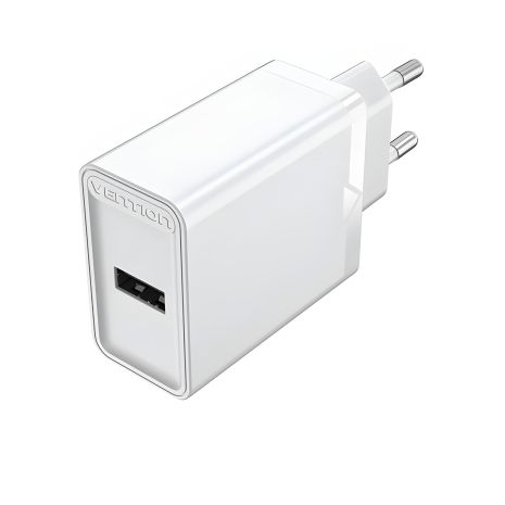 Зарядний пристрій Vention настінний USB 1-порт зарядка(12W) EU-Plug білий (FAAW0-EU)