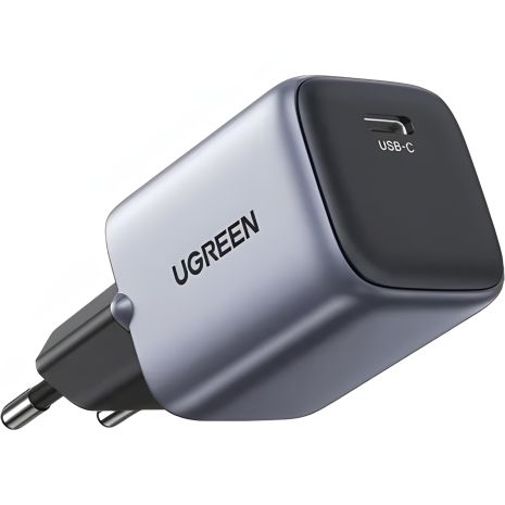 UGREEN CD319 USB-C GaN 30W Fast Charger EU (Space Gray)(UGR-90666) зарядное устройство UGREEN CD319 USB-C GaN 30W Fast Charger EU (Space Gray)(UGR-90666) зарядное устройство