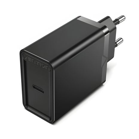 Стеновое зарядное устройство Vention 1-порт USB-C (20W) EU вилка черный (FADB0-EU)