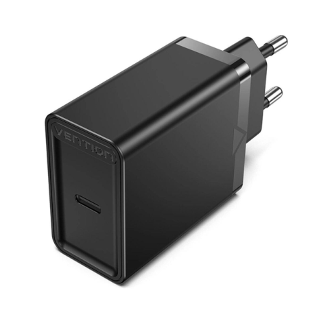 Зарядний пристрій Vention 1-port USB-C Wall Charger(20W) EU-Plug Black (FADB0-EU) Зарядний пристрій Vention 1-port USB-C Wall Charger(20W) EU-Plug Black (FADB0-EU)