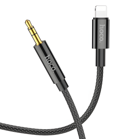 Hoco UPA19 кабель Lightning AUX к Jack 3.5 1m черный