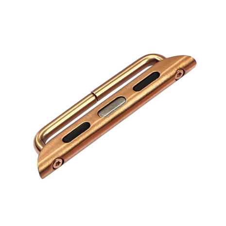 Переходник на универсальный ремешок для Apple Watch 42mm/ 44mm на болтах розово-золотистый