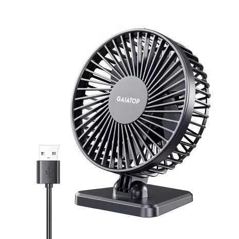 USB-вентилятор настільний Gaiatop TF30, 3 швидкості, 1м, 5W, чорний