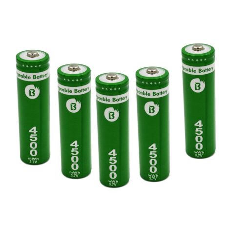Аккумуляторы 18650 (5шт) 1200 mAh 3.7V / 4500 mWh / с носиком (реальная емкость)