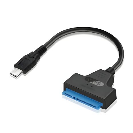 SATA III 22pin to Type-C 6Gbps Кабель-адаптер для HDD та SSD Black