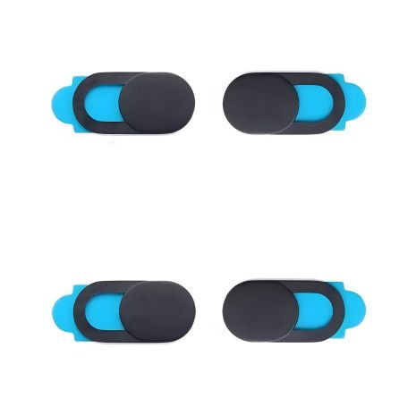 Темно-серые шторки для веб-камеры на скотче, 4шт