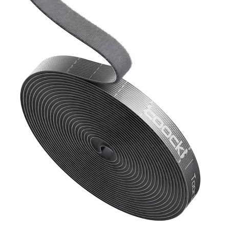 Toocki липучка для проводов - кабельный органайзер, 10 мм x 5 м, Grey Toocki липучка для проводов - кабельный органайзер, 10 мм x 5 м, Grey