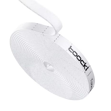 Кабельный органайзер Toocki для стяжки проводов с липучкой, 10 мм x 5 м, White
