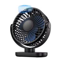 Вентилятор портативний, акумуляторний, TOPK K60C, 5W, 5000mAh, 7-24h, black