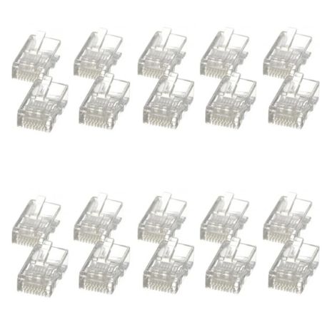 Коннектор RJ45 Cat6 прозрачный 20шт