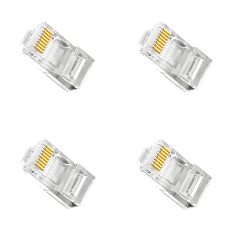 Конектор прозорий RJ45 Cat6, 4шт