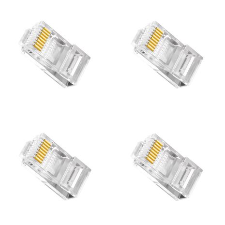 Коннектор RJ45 Cat6 прозрачный 4шт