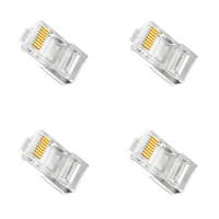 Конектор прозорий RJ45 Cat6, 4шт