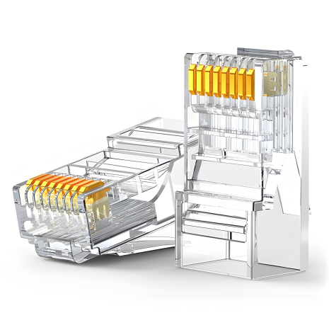Конектор прозорий RJ45 Cat6, 2шт