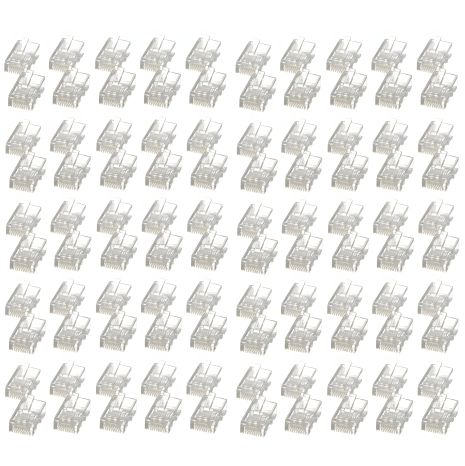 Конектор прозорий RJ45 Cat6, 100шт