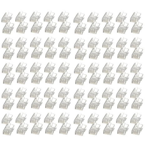 Конектор прозорий RJ45 Cat6, 100шт