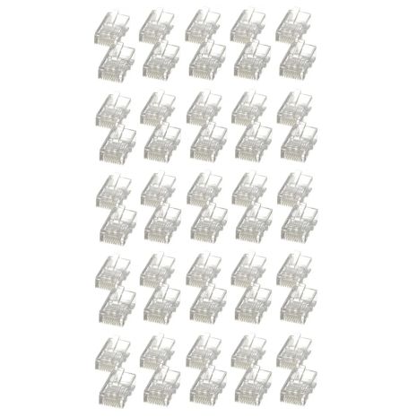 Коннектор RJ45 Cat6 прозрачный 50шт