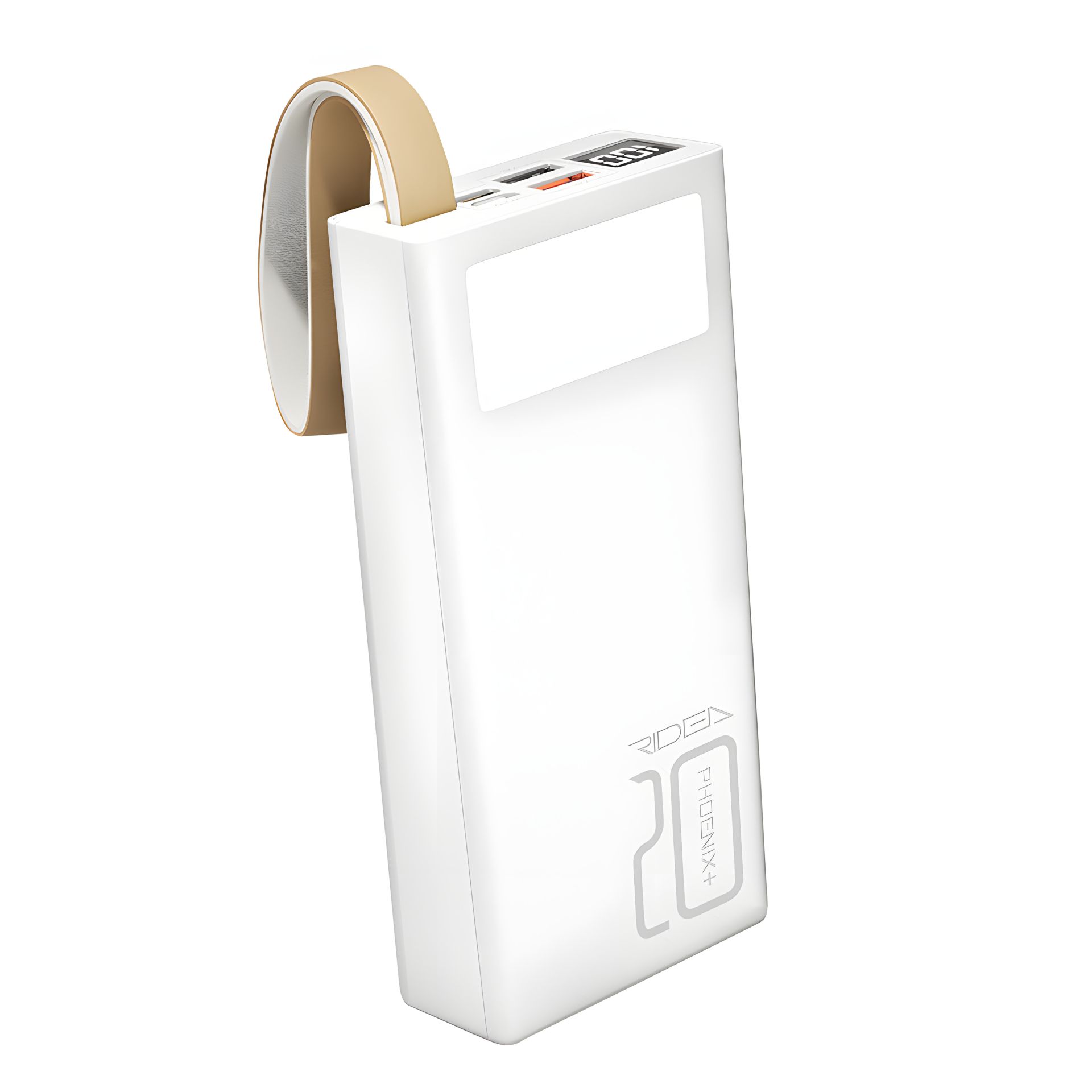 Повербанк Phoenix20+ от Ridea RP-D20L+ с цифровым дисплеем и лампой, PD/QC 3.0 20W 20000 мАч белый Повербанк Phoenix20+ от Ridea RP-D20L+ с цифровым дисплеем и лампой, PD/QC 3.0 20W 20000 мАч белый