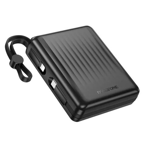 Повербанк BOROFONE BJ70A Vigorous 22.5W+PD20W fully compatible power bank with cable(15000mAh) Black