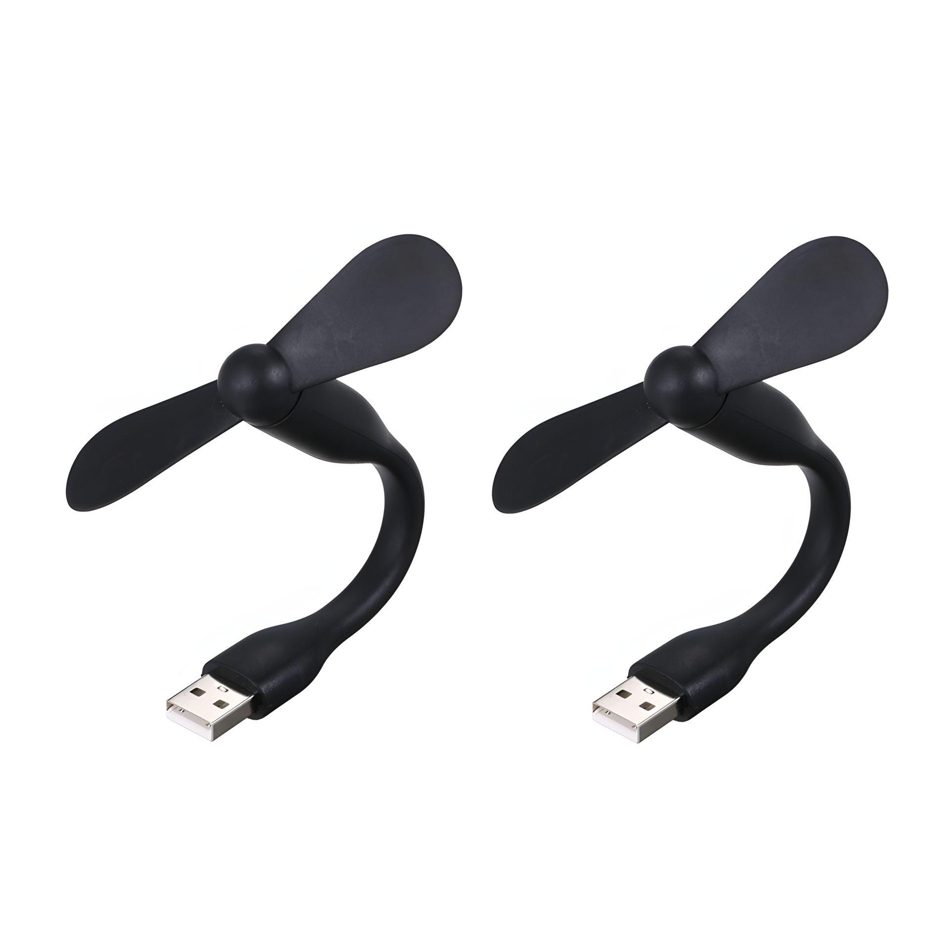 Комплект из 2 черных мобильных вентиляторов USB, для повербанка и ноутбука Комплект из 2 черных мобильных вентиляторов USB, для повербанка и ноутбука