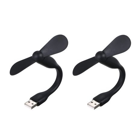 USB вентилятор мобільний чорний, для повербанка, ноутбука, комплект 2шт