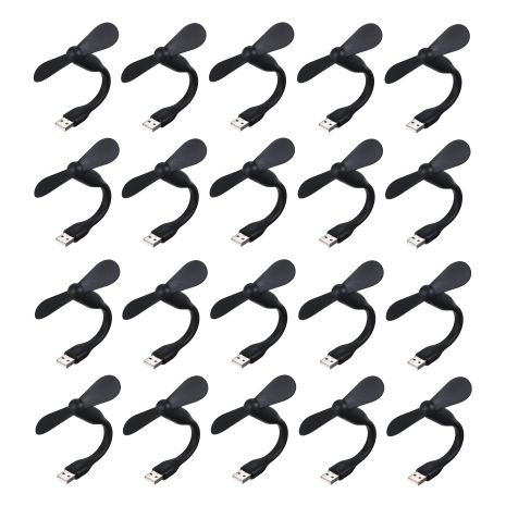 Комплект из 100 черных мобильных вентиляторов USB, для повербанка и ноутбука