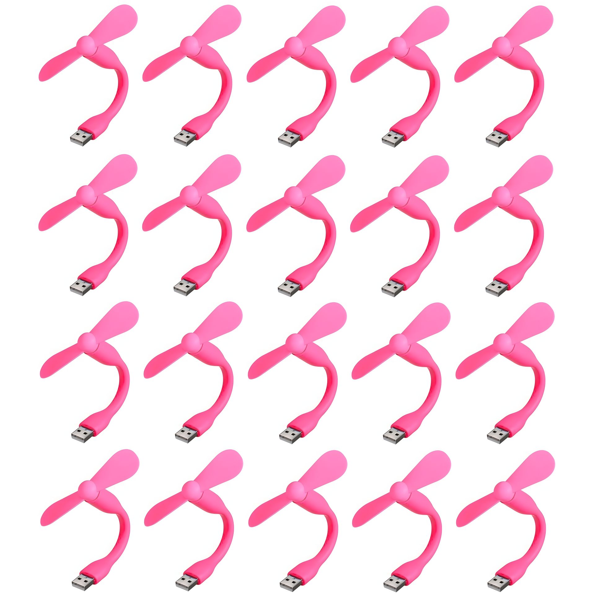 Комплект из 20 розовых мобильных вентиляторов USB, для повербанка и ноутбука Комплект из 20 розовых мобильных вентиляторов USB, для повербанка и ноутбука