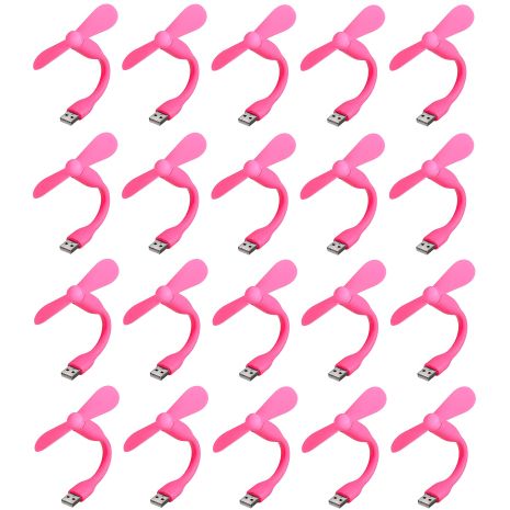 Комплект из 100 розовых мобильных вентиляторов USB, для повербанка и ноутбука