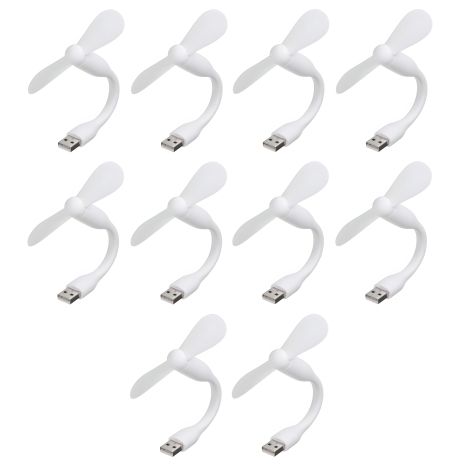 Білий вентилятор мобільний USB, від повербанка, ноутбука, комплект 10шт
