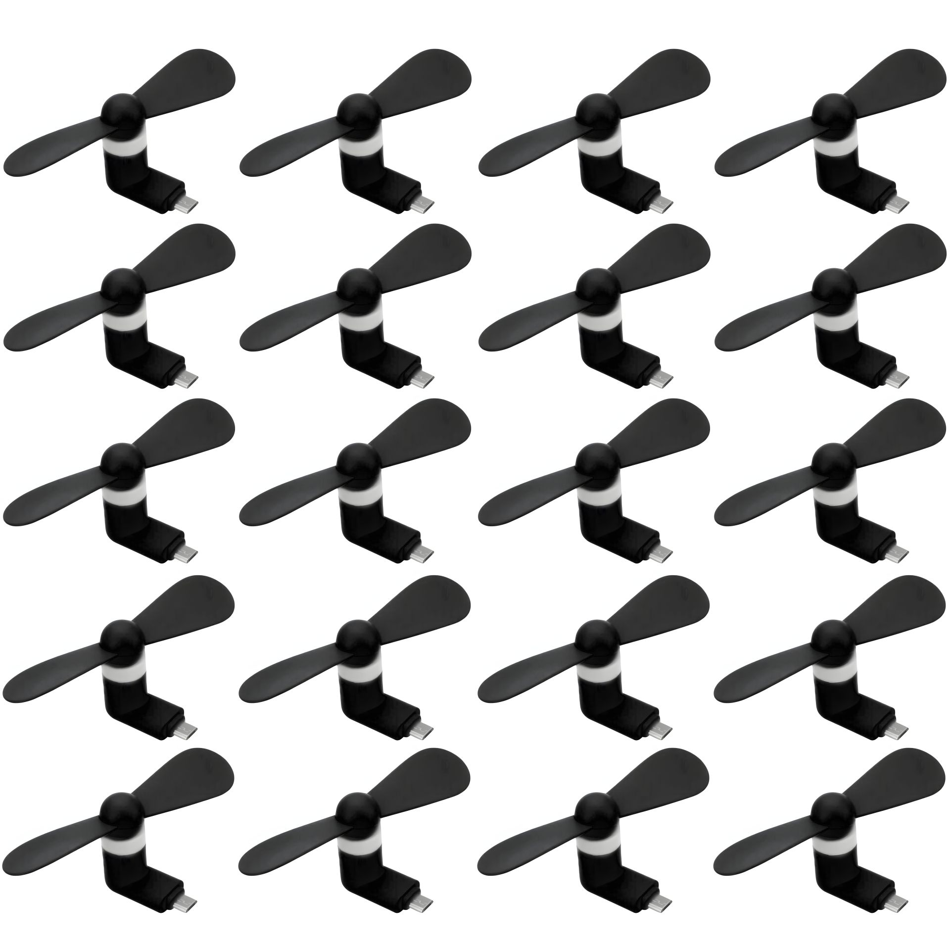 Черный мобильный вентилятор MicroUSB, для телефона, повербанка, ноутбука, набор 100 шт Черный мобильный вентилятор MicroUSB, для телефона, повербанка, ноутбука, набор 100 шт
