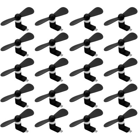 Мобільний вентилятор MicroUSB чорний, від телефону, повербанка, ноутбука, комплект 50шт Мобільний вентилятор MicroUSB чорний, від телефону, повербанка, ноутбука, комплект 50шт