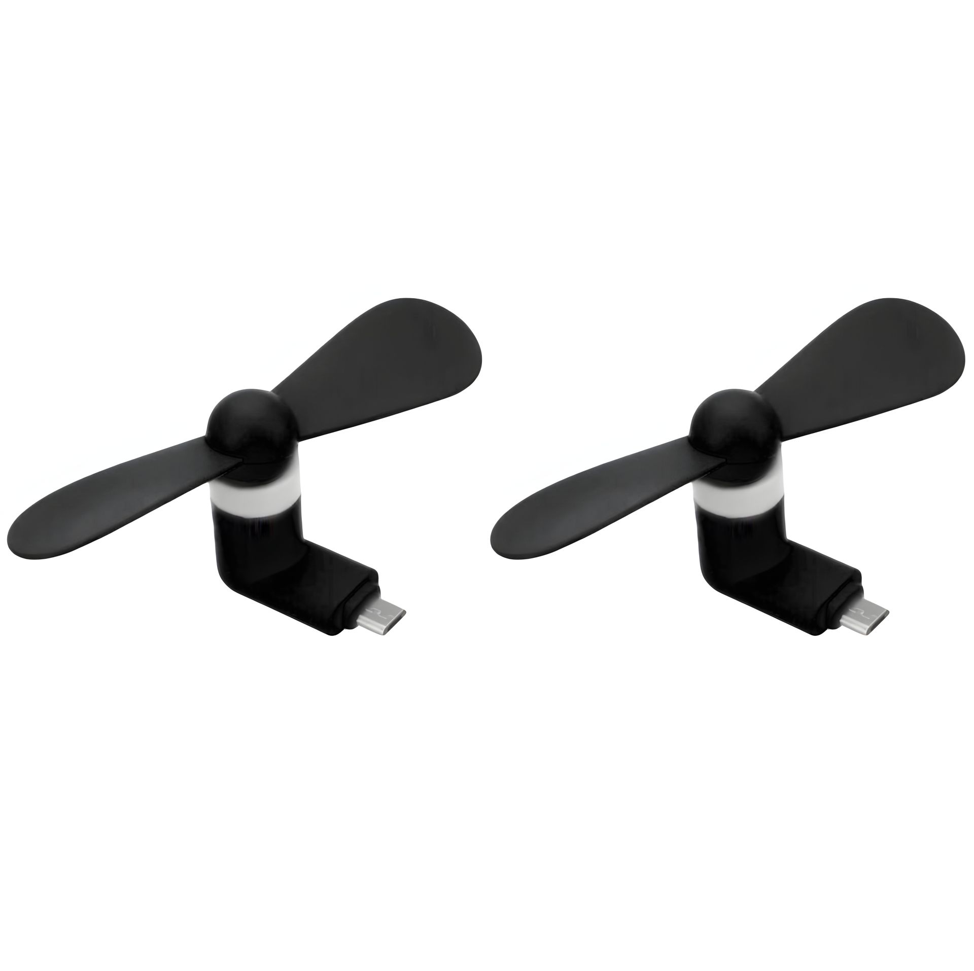 Черный мобильный вентилятор MicroUSB, для телефона, повербанка, ноутбука, набор 2 шт Черный мобильный вентилятор MicroUSB, для телефона, повербанка, ноутбука, набор 2 шт