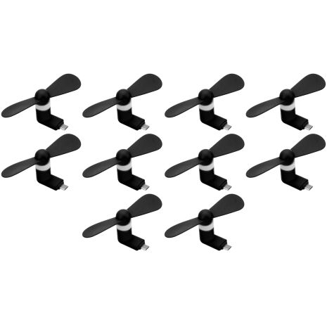 Мобільний вентилятор MicroUSB чорний, від телефону, повербанка, ноутбука, комплект 10шт Мобільний вентилятор MicroUSB чорний, від телефону, повербанка, ноутбука, комплект 10шт