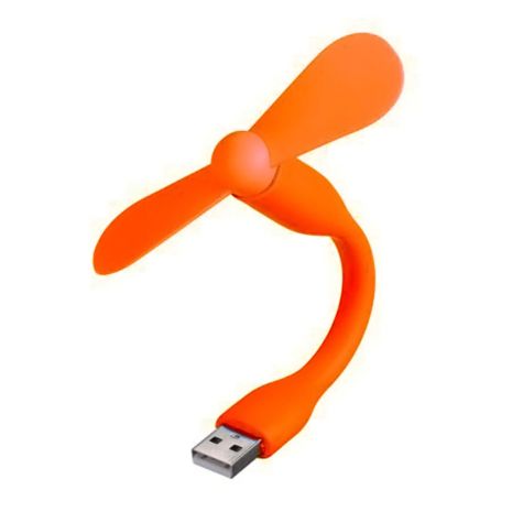 Мобильный вентилятор USB оранжевый, от повербанка, ноутбука