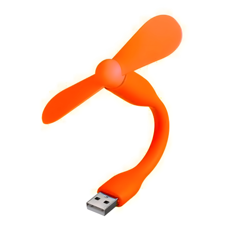 Мобільний вентилятор з USB, помаранчевий, від повербанка/ноутбука та ін.