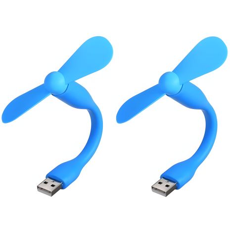 Синій вентилятор USB від повербанка, ноутбука, 2шт комплект