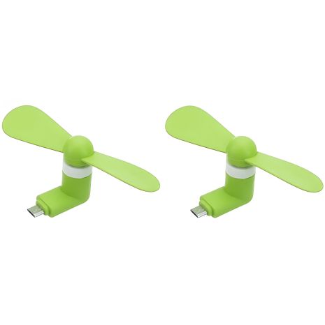 Зелений вентилятор MicroUSB від мобільного, повербанка, ноутбука, 2шт комплект Зелений вентилятор MicroUSB від мобільного, повербанка, ноутбука, 2шт комплект