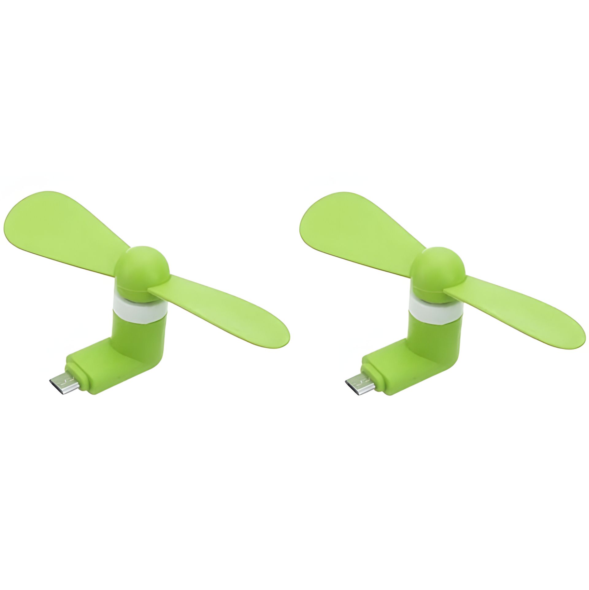 Зеленый мобильный вентилятор MicroUSB, для телефона, повербанка, ноутбука, набор 2 шт Зеленый мобильный вентилятор MicroUSB, для телефона, повербанка, ноутбука, набор 2 шт