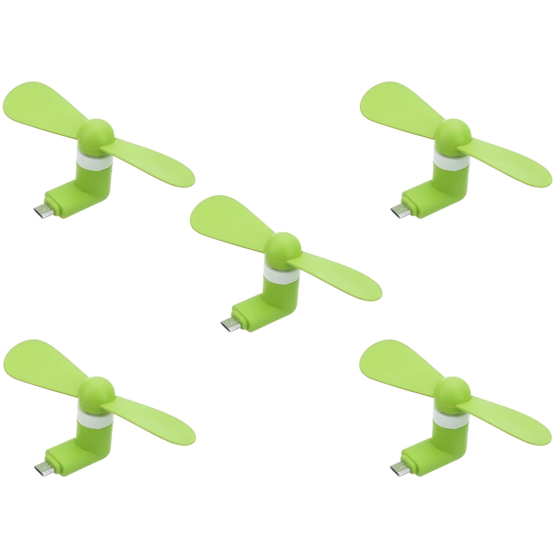 Зеленый мобильный вентилятор MicroUSB, для телефона, повербанка, ноутбука, набор 5 шт Зеленый мобильный вентилятор MicroUSB, для телефона, повербанка, ноутбука, набор 5 шт