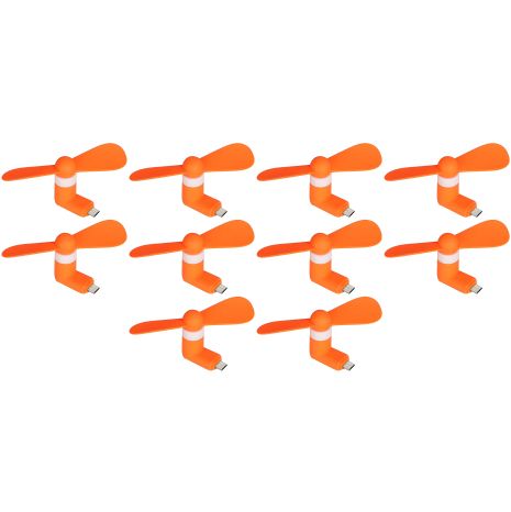 MicroUSB мобильный вентилятор оранжевый, для телефона, повербанка, ноутбука, комплект из 10шт MicroUSB мобильный вентилятор оранжевый, для телефона, повербанка, ноутбука, комплект из 10шт