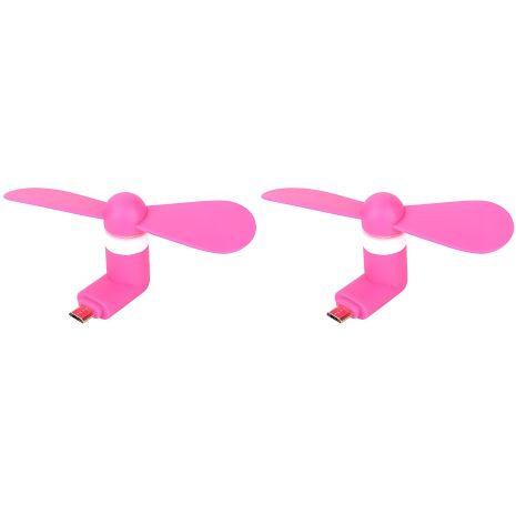Розовый вентилятор с MicroUSB, совместим с телефоном и ноутбуком, набор 2 шт Розовый вентилятор с MicroUSB, совместим с телефоном и ноутбуком, набор 2 шт