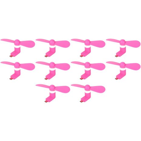 Розовый MicroUSB вентилятор для телефона и повербанка, набор 10 штук Розовый MicroUSB вентилятор для телефона и повербанка, набор 10 штук