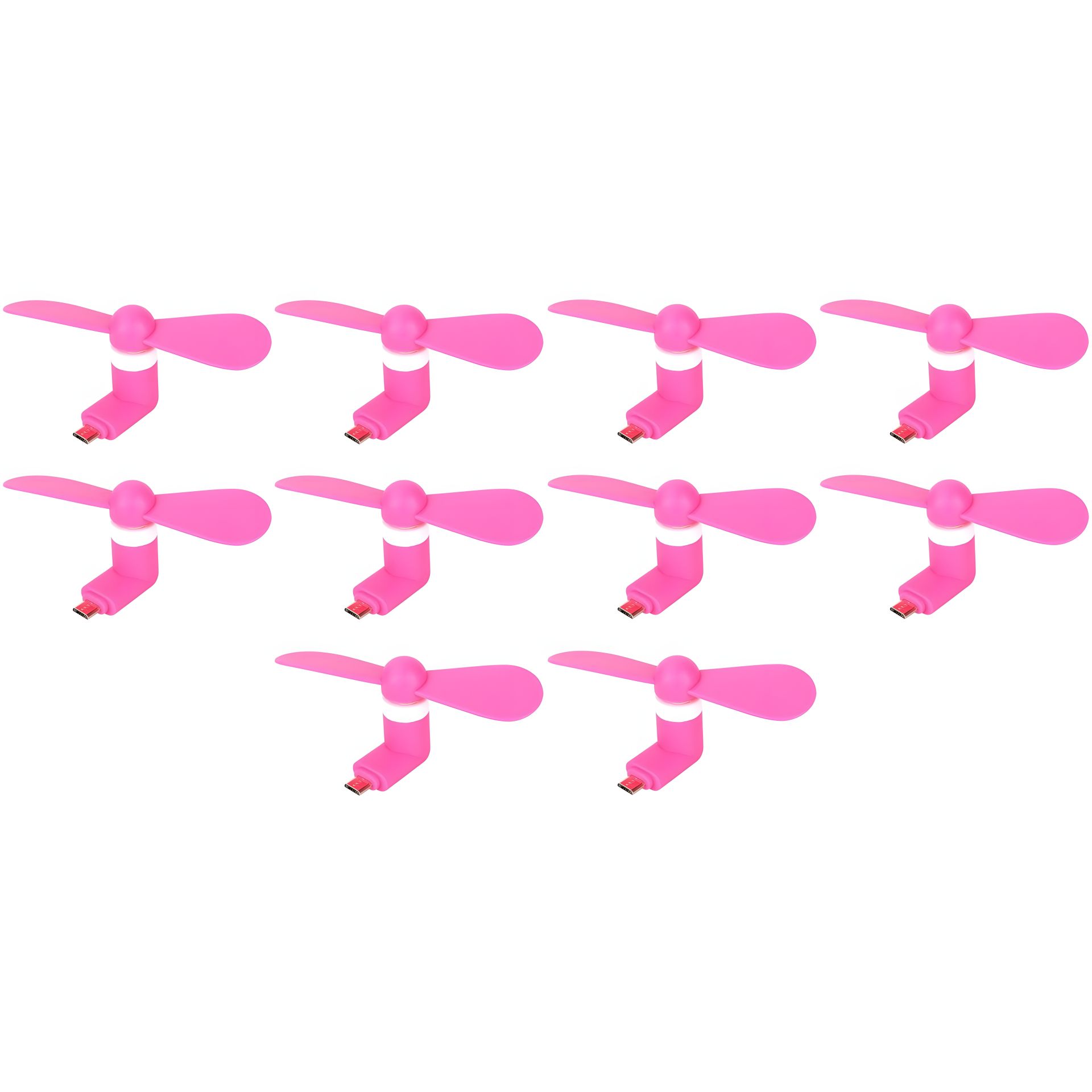 Розовый MicroUSB вентилятор для телефона и повербанка, набор 10 штук Розовый MicroUSB вентилятор для телефона и повербанка, набор 10 штук
