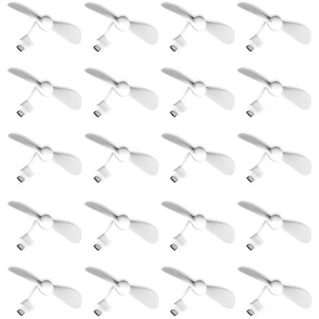 Мобильный вентилятор MicroUSB белый, от телефона, повербанка, ноутбука, комплект 100шт